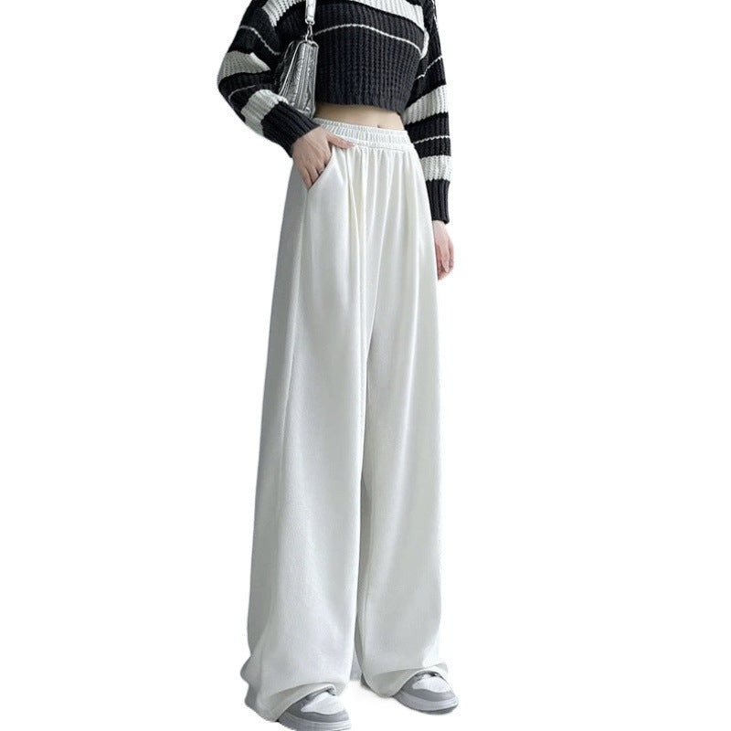 Casual Straight-leg Maillard Brown Wide-leg Pants For Women