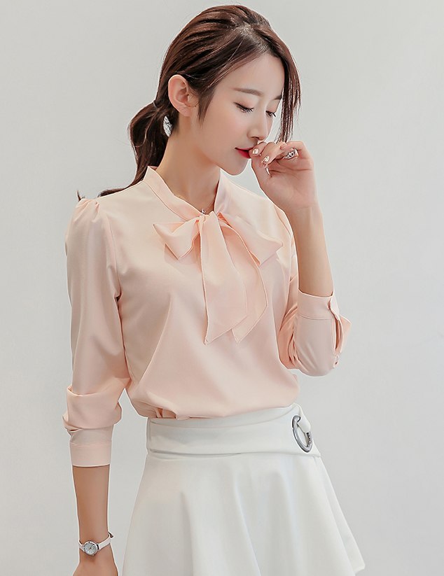 shirt long sleeve bottoming white shirt top chiffon shirt