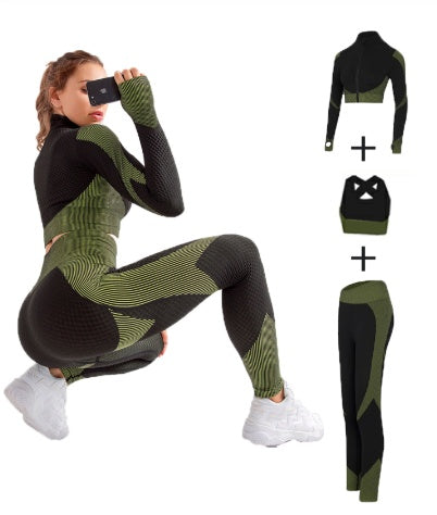 Yoga sets female sport gym suit