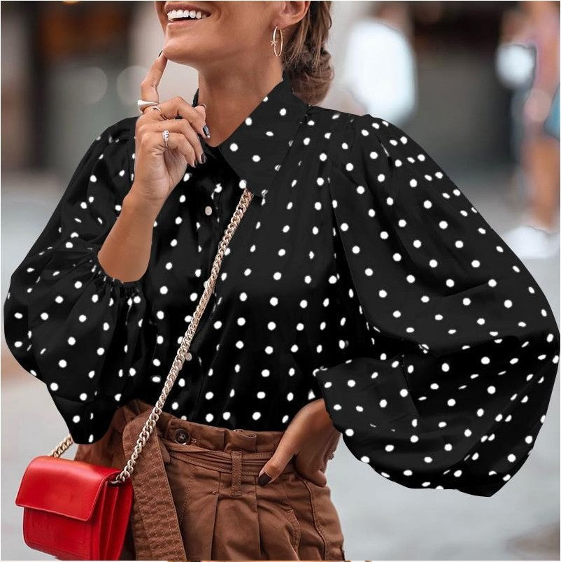 Chiffon shirt women's long sleeve shirt