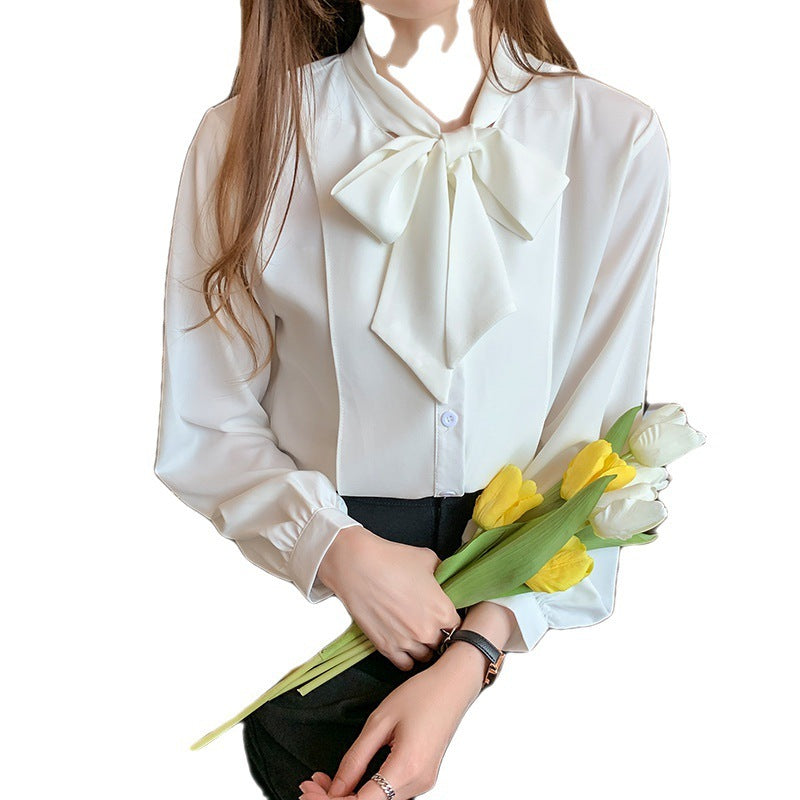 Designed Bowknot Women's Shirt Chiffon Shirt